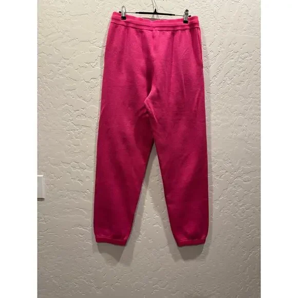 Monrow Knit Lounge Jogger outdoor hiking beach pants, Large, Pink - Picture 2 of 5